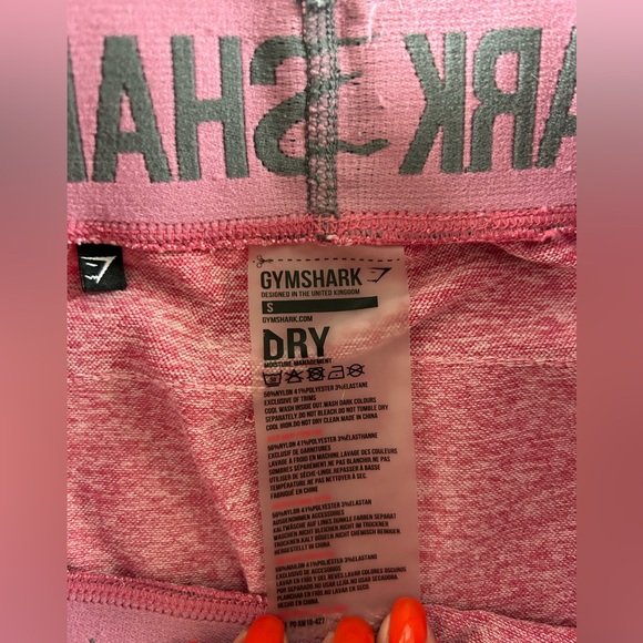 Pink & Grey Gym Shark “Dry” moisture management leggings size small - Picture 4 of 5